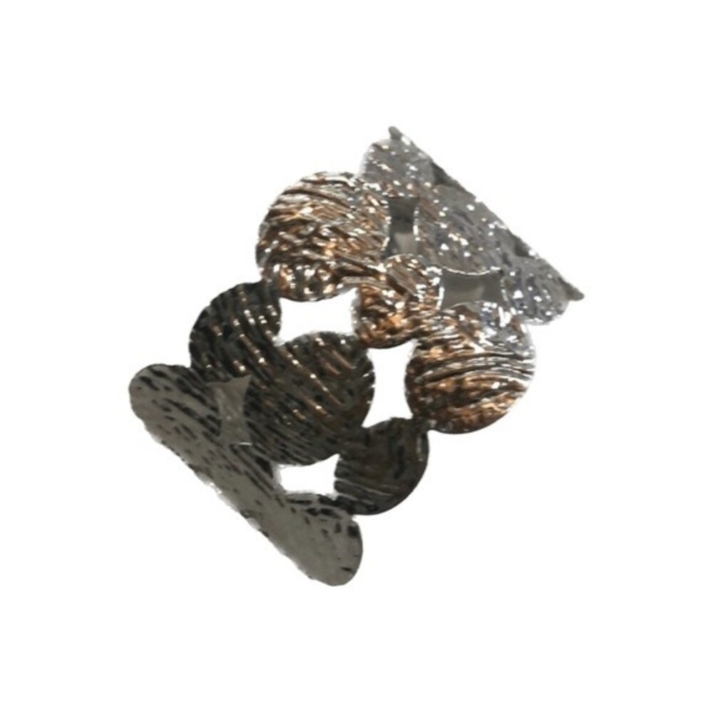 New Boho Southwestern Silver Like Oval Cut Out Embossed Cuff Bracelet Trendy